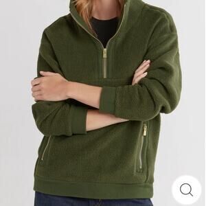 Dudley Stephens Sherpa Fleece Woodway Pullover Green Sustainable Queen XXL